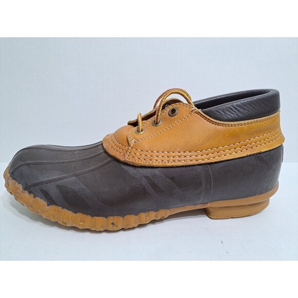 LL Bean Mens Size 9 BEAN BOOTS Leather Low Duck Hunting Rain Shoes USA Made - Picture 2 of 11